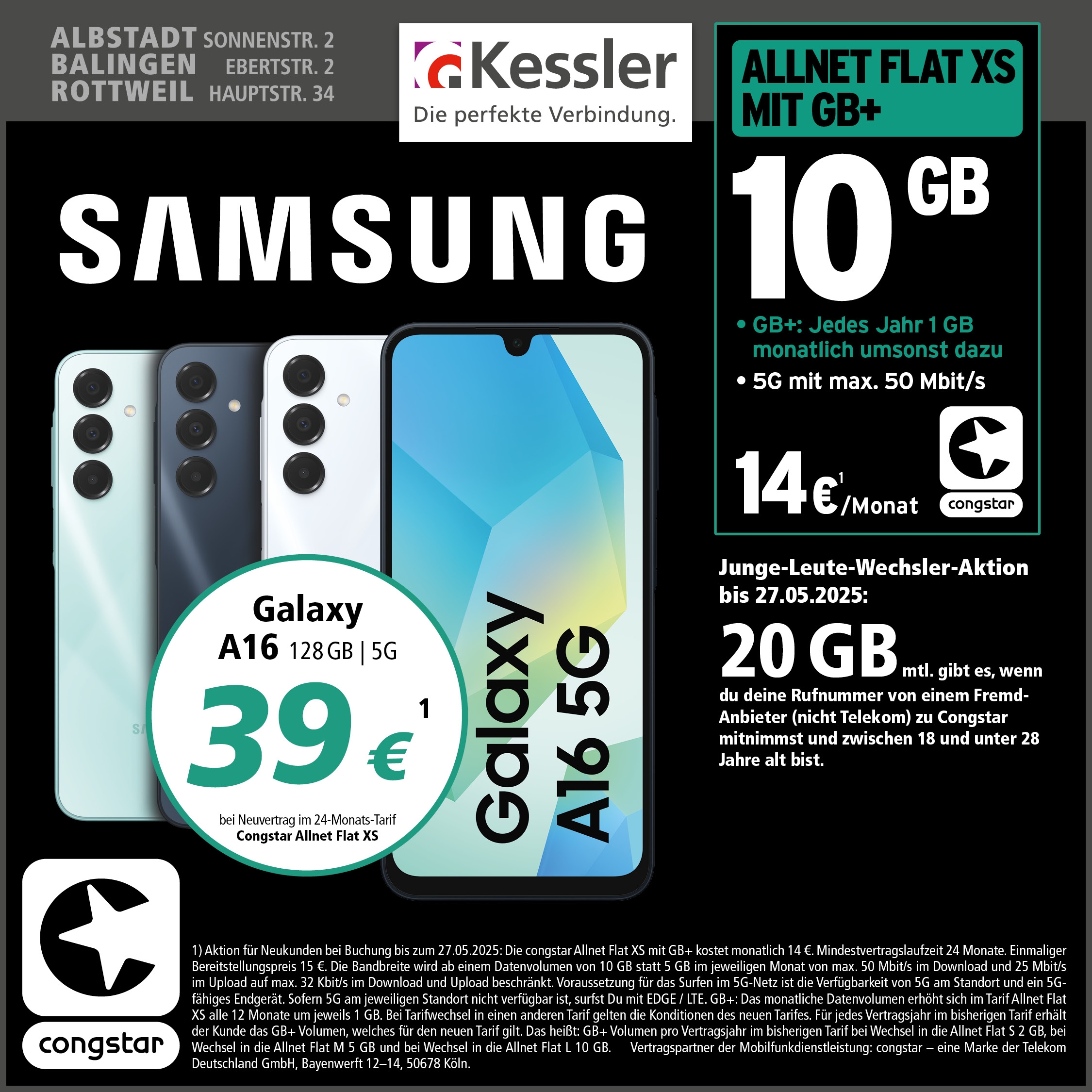 Congstar Allnet XS mit GB+ und Galaxy A16 5G