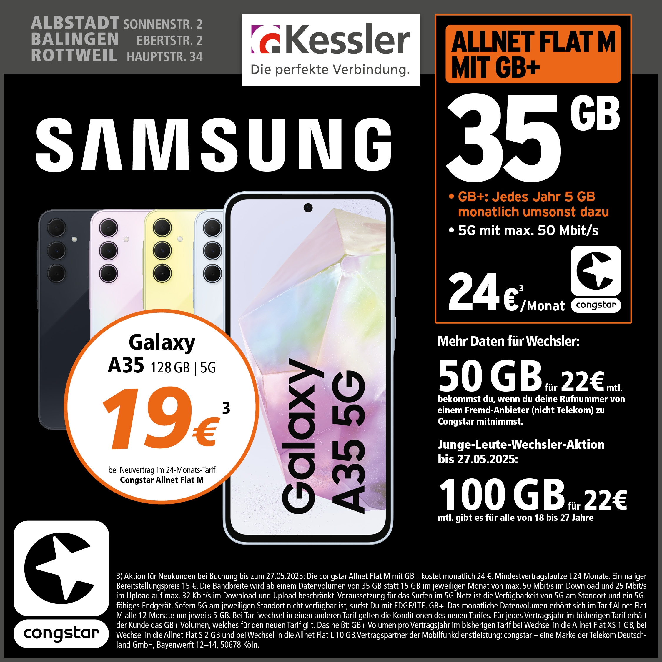 Congstar Allnet M mit GB+ und Samsung A35