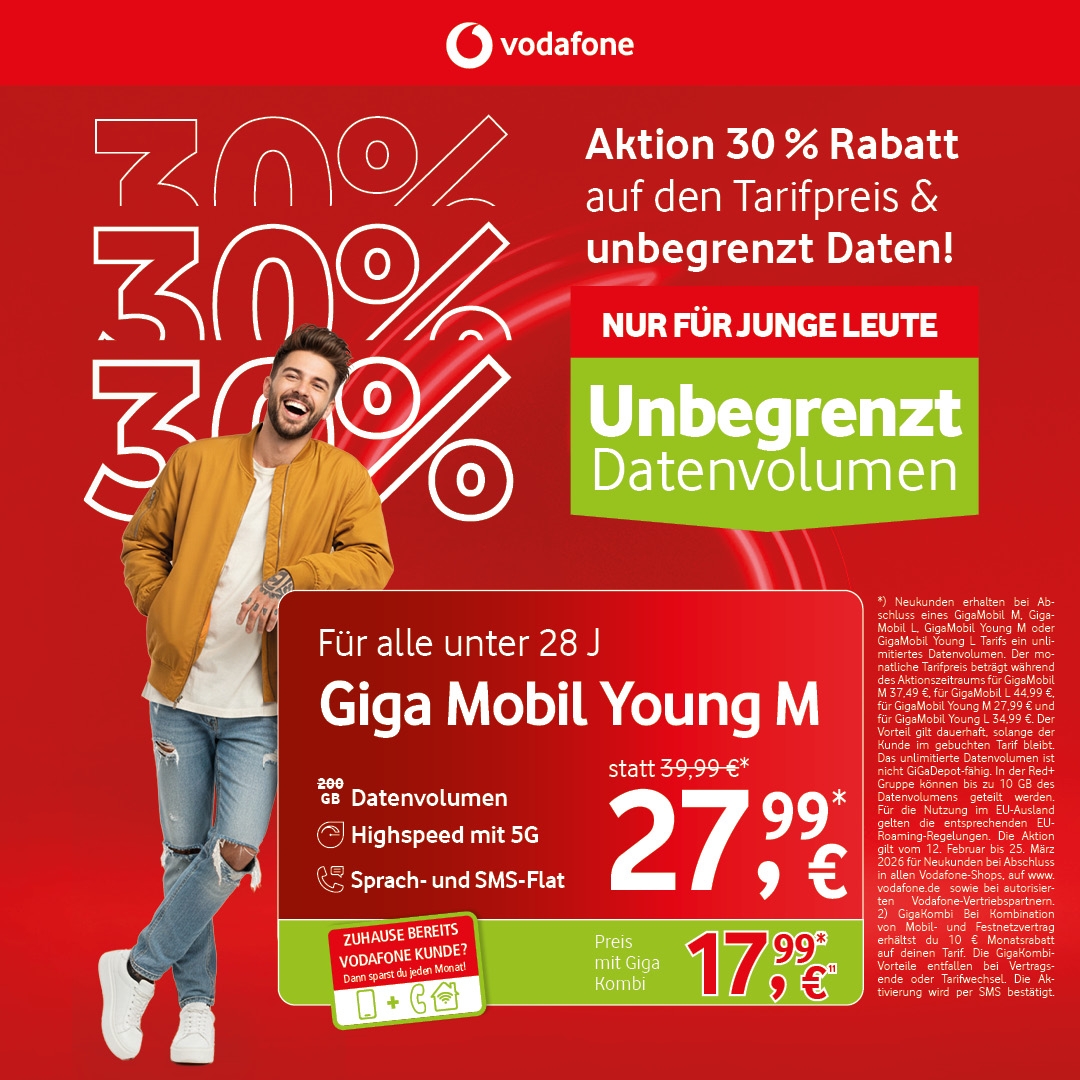 Vodafone Giga Mobil Young M Angebot