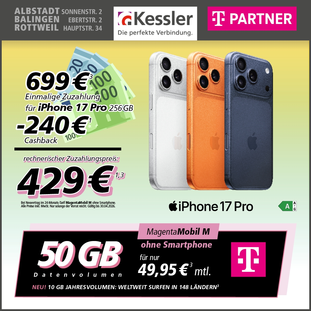 Magenta Mobil M mit Apple iPhone 17 Pro