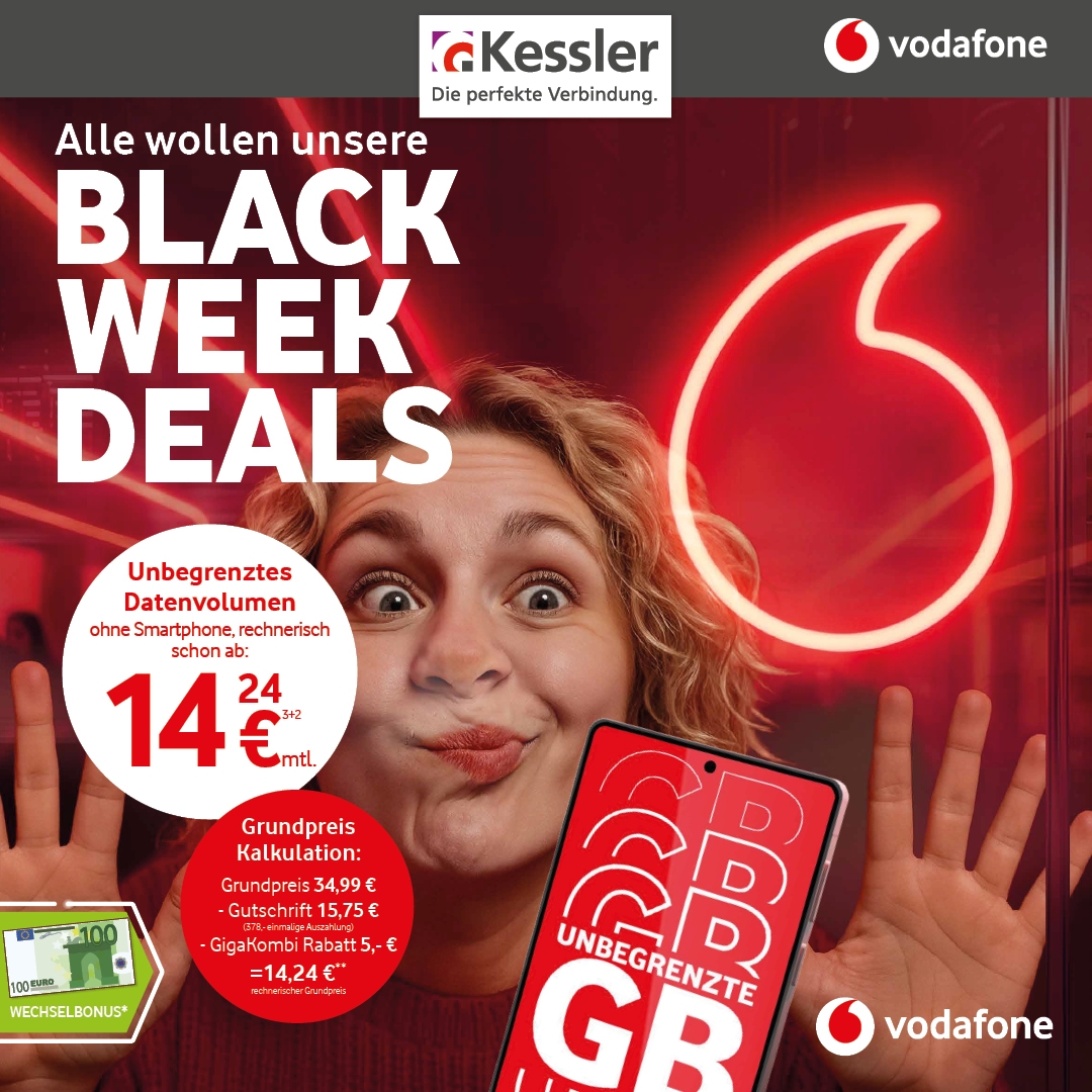Vodafone Black Week Deal-unbegrenztes Datenvolumen