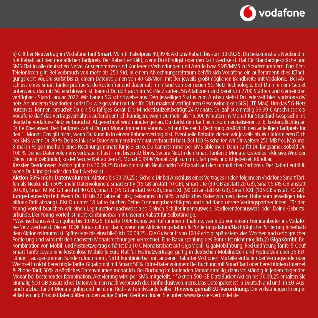 Vodafone Smart M mit Galaxy S25+