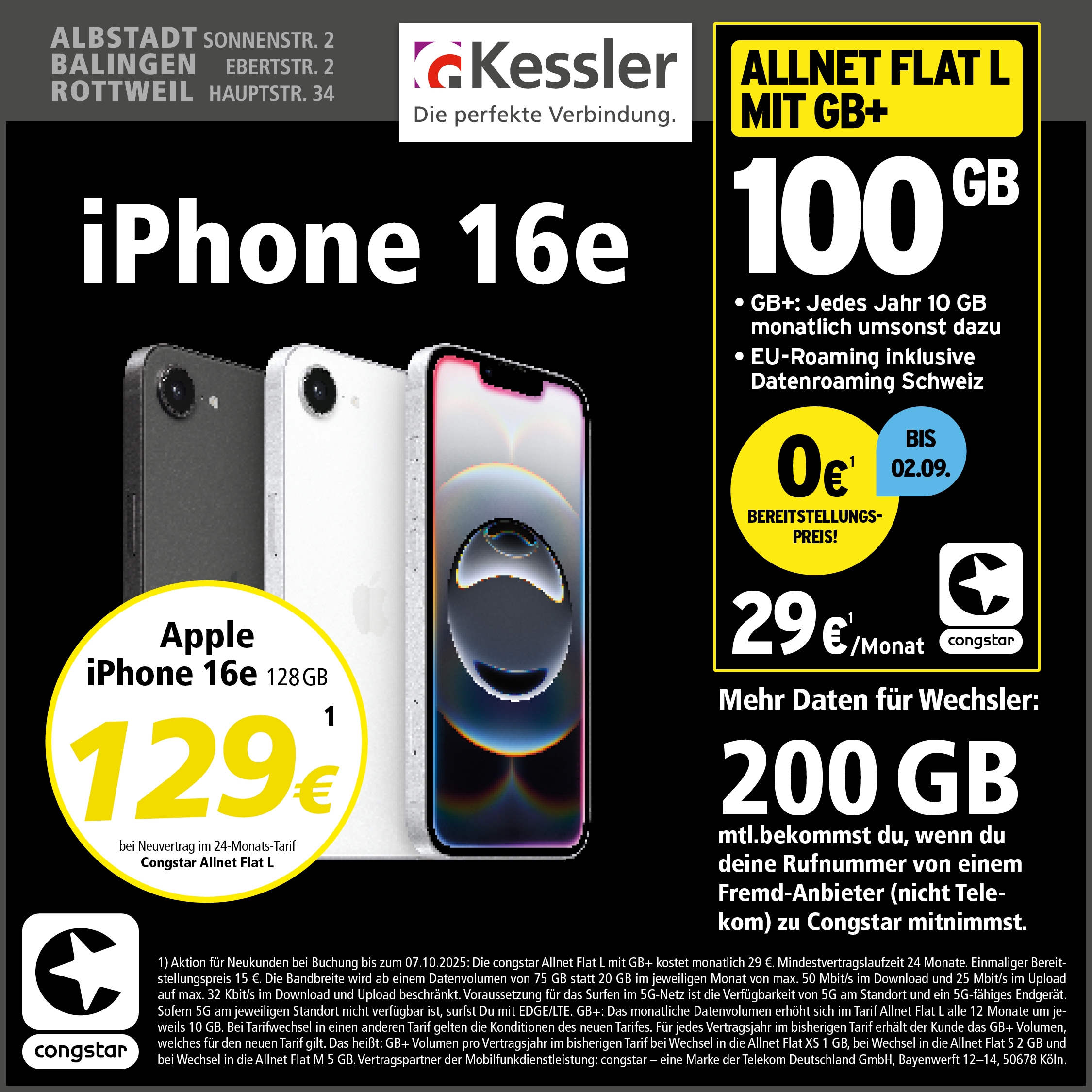 Congstar Allnet L mit GB+ und iPhone 16e