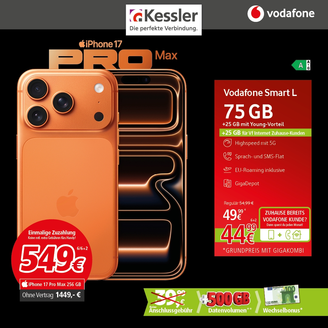 Vodafone Smart L mit Apple iPhone 17 Pro Max