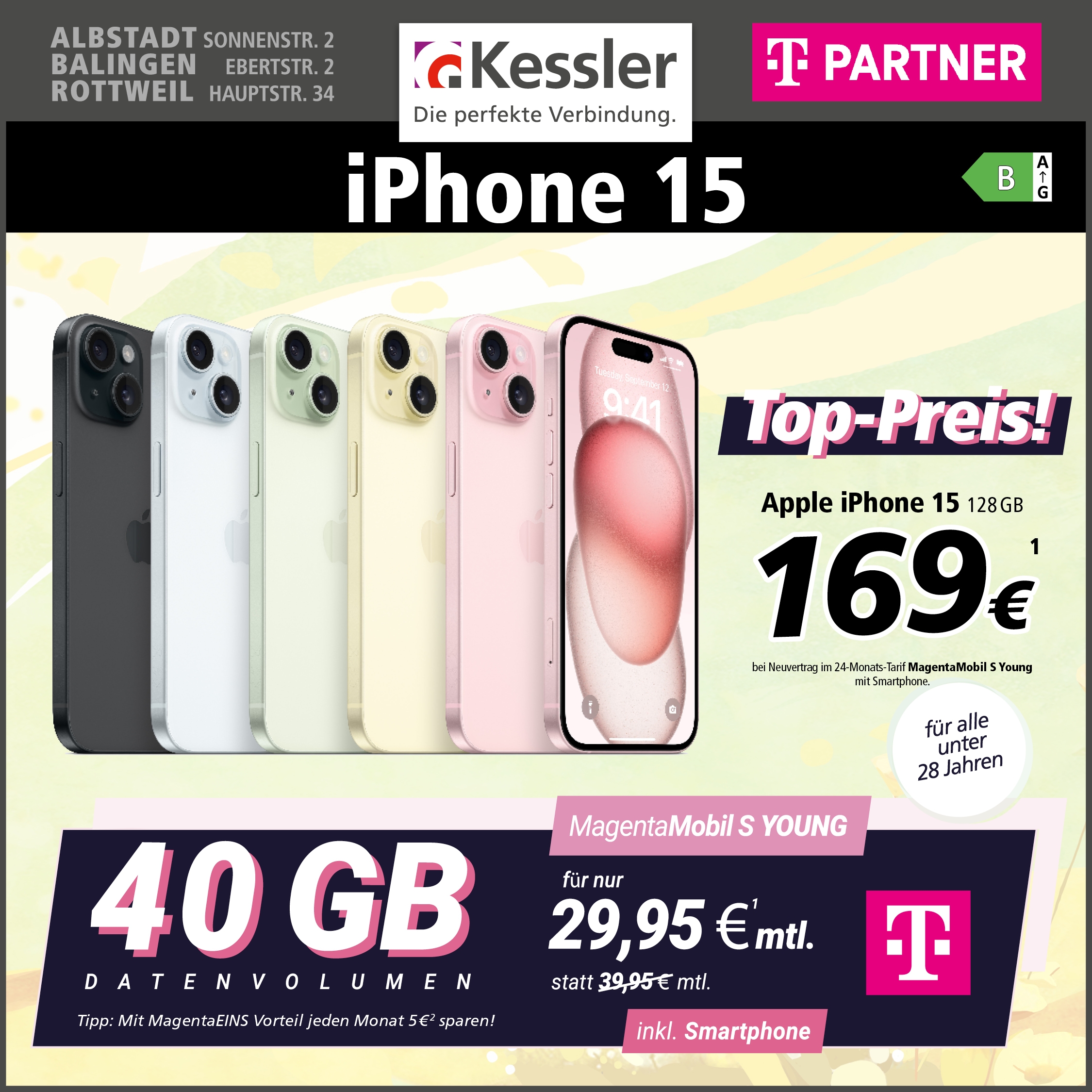 Magenta Mobil S Young mit Apple iPhone 15